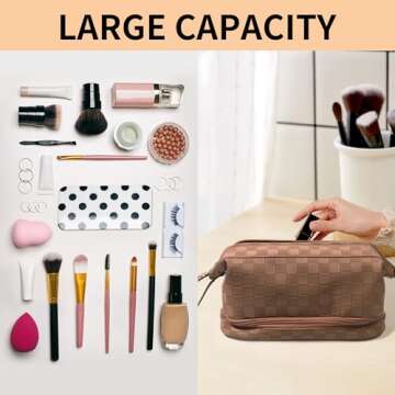 Abiudeng Waterproof Large Makeup Bag for Women