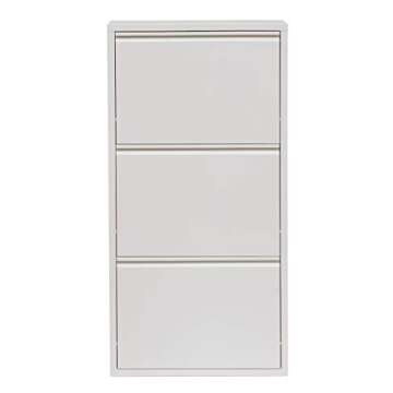 Mabel Home Modern 3 & 4 Drawer Shoe Cabinet, 3-4Tier Shoe Rack Storage Organizer, (White) (3 & 4Tier) (3 Tier)