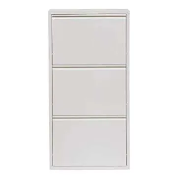 Mabel Home Modern 3 & 4 Drawer Shoe Cabinet, 3-4Tier Shoe Rack Storage Organizer, (White) (3 & 4Tier) (3 Tier)