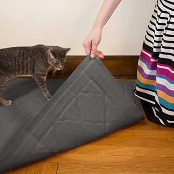 Large Trapping Cat Litter Mat 35" x 23", Keeps Floor Clean, Durable, Kitty Litter Box Mat with Scatter Control - Soft on Paws Rug