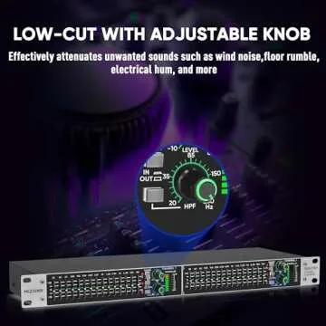 MIZISNR Stereo Graphic Equalizer 15-Band EQ for Home Audio System, Rack Mount Dual Channel Pro DJ Equalizer with Subwoofer Output, Noise Reduction (EQX-215S)