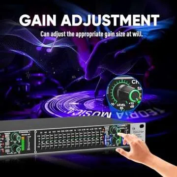 MIZISNR Stereo Graphic Equalizer 15-Band EQ for Home Audio System, Rack Mount Dual Channel Pro DJ Equalizer with Subwoofer Output, Noise Reduction (EQX-215S)
