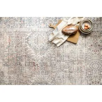 Loloi Chris Loves Julia Jules Collection JUL-07 Natural/Ocean 2'-6'' x 7'-6'', .13" Pile Height, Runner Rug