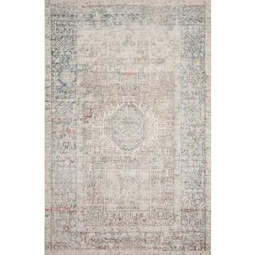 Loloi Chris Loves Julia Jules Collection JUL-07 Natural/Ocean 2'-6'' x 7'-6'', .13" Pile Height, Runner Rug