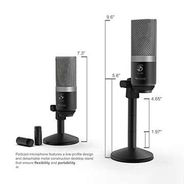Fifine USB Microphone, PC Microphone for Mac and Windows Computers,Optimized for Recording,Streaming Twitch,Voice Overs,Podcasting for YouTube,Skype Chats-K670