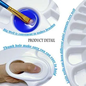 1Ps Large Paint Tray Pallet, Plastic Paint Palette，Non-Stick Palate for Art Painting -12 x 8 inch