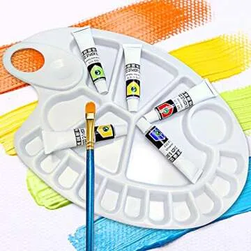 1Ps Large Paint Tray Pallet, Plastic Paint Palette，Non-Stick Palate for Art Painting -12 x 8 inch