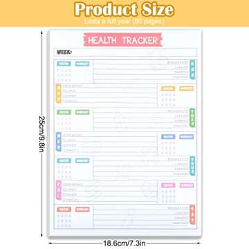 80 Pages Weekly Health Workout Tracker Journal Daily Diet Exercise Planner Meal Water Fitness Journa...