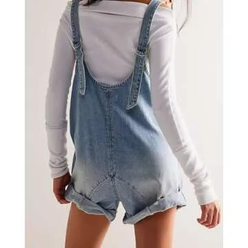 Overall Shorts for Women Free Romper People Dupes Short Rompers for Women Summer High Roller Shortalls Short Jumpsuits