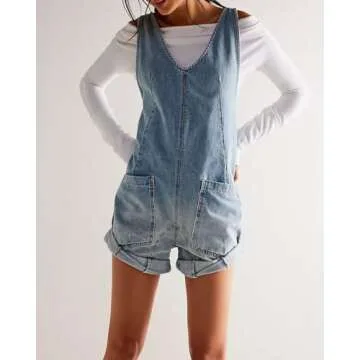 Overall Shorts for Women Free Romper People Dupes Short Rompers for Women Summer High Roller Shortalls Short Jumpsuits