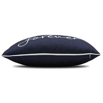 YugTex Navy Blue Cotton Decorative Throw Pillowcase
