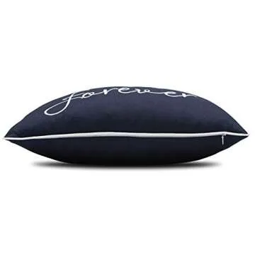 YugTex Navy Blue Cotton Decorative Throw Pillowcase