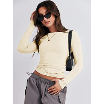 ANRABESS Long Sleeve Crop Top for Stylish Comfort