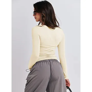 ANRABESS Long Sleeve Crop Top for Stylish Comfort