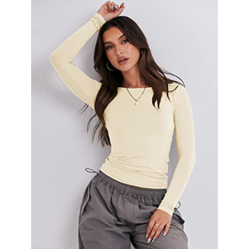 ANRABESS Long Sleeve Crop Top for Stylish Comfort