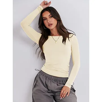 ANRABESS Long Sleeve Crop Top for Stylish Comfort