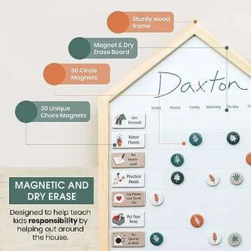 Magnetic Whiteboard Chore Chart for Kids - Premium Organizer