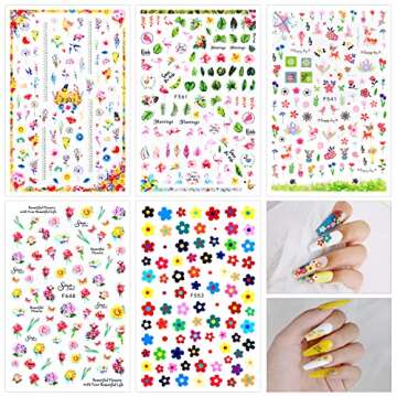 Teenitor Nail Art Decoration with 12 Sheets Nail Art Stickers for Nail Art, Butterfly Nail Foil Stickers, Nail Sequins and Rhinestones, Self-Adhesive Nail Sticker Decals for Nails Art Design