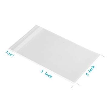 200ct Clear Cello Bakery Bags Self-Sealing for Gifts