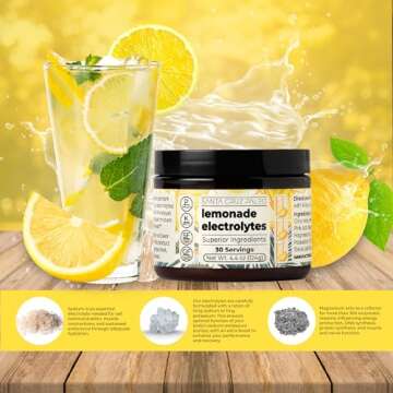Santa Cruz Paleo Electrolyte Powder Lemonade with Himalayan & Sea Salt, Magnesium, Potassium, Sugar-Free, 30 Servings