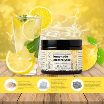 Santa Cruz Paleo Electrolyte Powder Lemonade with Himalayan & Sea Salt, Magnesium, Potassium, Sugar-Free, 30 Servings