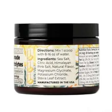 Santa Cruz Paleo Electrolyte Powder Lemonade with Himalayan & Sea Salt, Magnesium, Potassium, Sugar-Free, 30 Servings