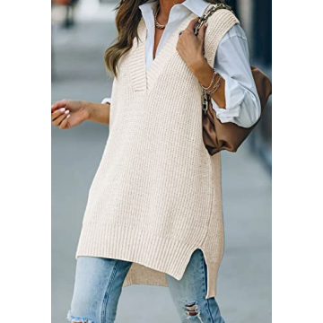 Viottiset Women's Oversized Sweater Vest for Stylish Comfort