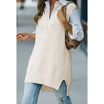 Viottiset Women's Oversized Sweater Vest for Stylish Comfort