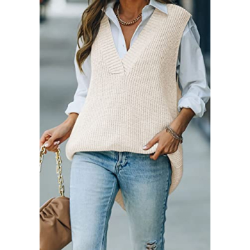 Viottiset Women's Oversized Sweater Vest for Stylish Comfort