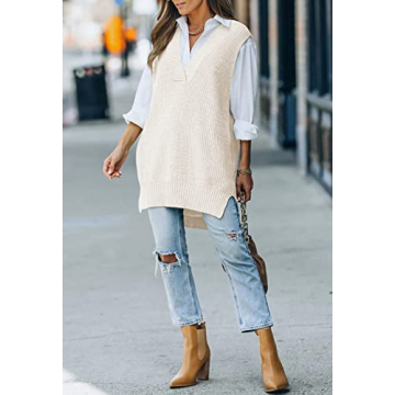Viottiset Women's Oversized Sweater Vest for Stylish Comfort