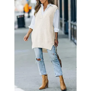 Viottiset Women's Oversized Sweater Vest for Stylish Comfort