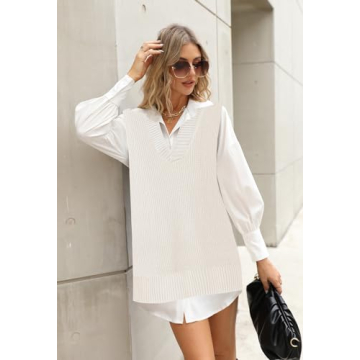 Viottiset Women's Oversized Sweater Vest for Stylish Comfort