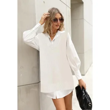 Viottiset Women's Oversized Sweater Vest for Stylish Comfort