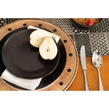 Wazee Matte 10.5" Dinner Plates Set of 6 - Black