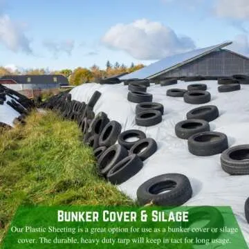 Robust Silage Tarp for Farmers - 5 Mil Polyethylene Cover
