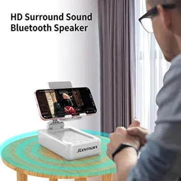 JTEMAN Bluetooth Phone Stand & Speaker for Men Women