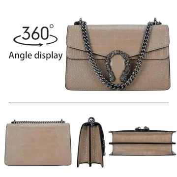 Aiqudou Luxurious Snakeskin-Print Chain Purse for Women