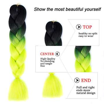 Bold MSCHARM Ombre Braiding Hair Extensions for Women