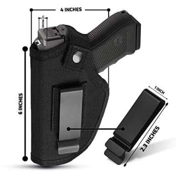 Gun Holsters for Men/Women, 380 Holster for Pistol Holster, Universal Airsoft Right/Left, IWB/OWB 9mm Holsters for Concealed Carry, Fits Glock, M&P Shield & Similar Handgun