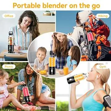 Portable Blender for Smoothies and Shakes - 14 Oz Black Mini Mixer