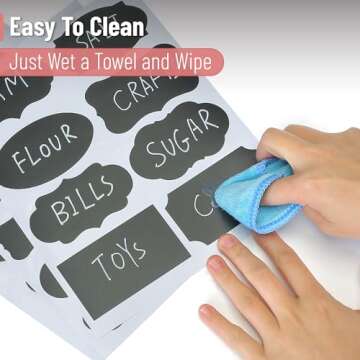 Mr. Pen Chalkboard Labels - 100pc Assorted Shapes & Marker