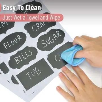 Mr. Pen Chalkboard Labels - 100pc Assorted Shapes & Marker