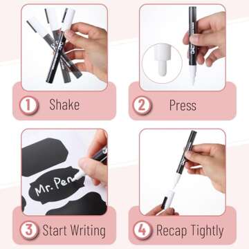 Mr. Pen Chalkboard Labels - 100pc Assorted Shapes & Marker