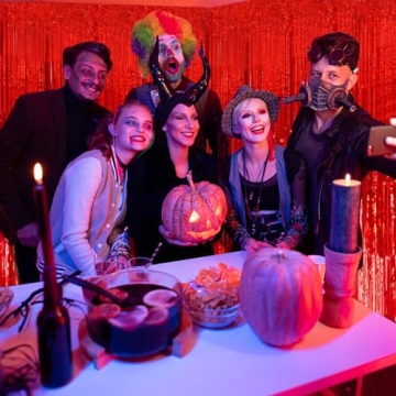 2 Pack Red Streamers Backdrop for Party Celebrations