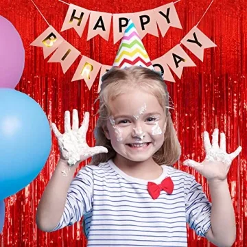 2 Pack Red Streamers Backdrop for Party Celebrations