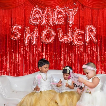 2 Pack Red Streamers Backdrop for Party Celebrations