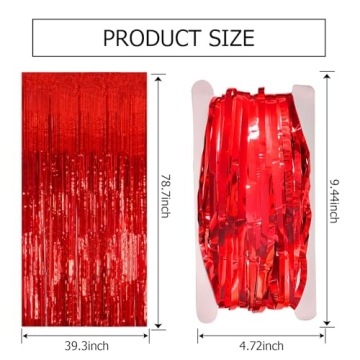 2 Pack Red Streamers Backdrop for Party Celebrations