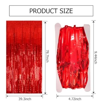 2 Pack Red Streamers Backdrop for Party Celebrations