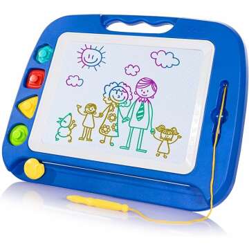 SGILE Magnetic Drawing Board for Kids - 4 Colors & Stamps