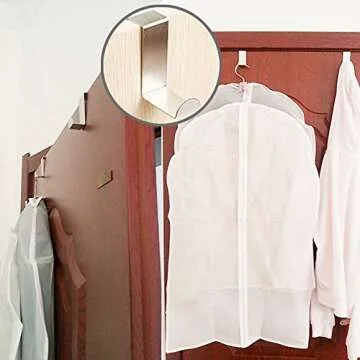 yueton Door Hooks, Stainless Steel Bathroom Kitchen Cabinet Reversible Over Door Hook Clothes Towels Swim Shirts Bag Hanger Holder,4 Pieces or 2 Pair Randomly Color Sent Fit 3/4" or 1-1/2" Thickness